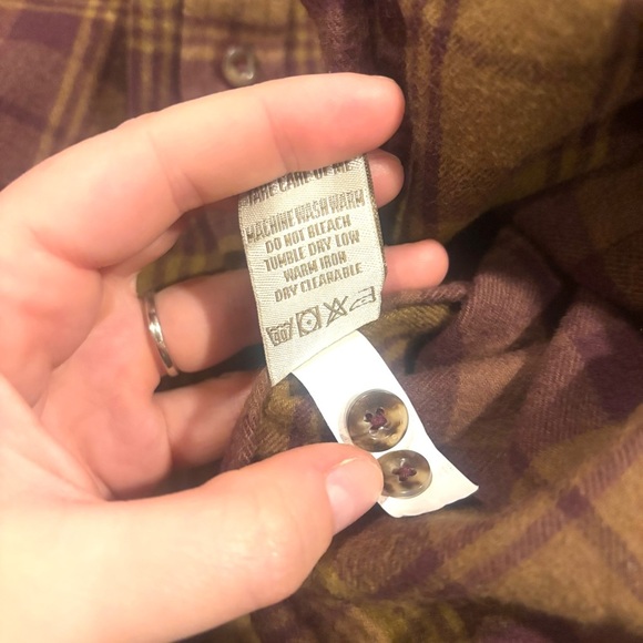 The Sporting Gent Heavy Flannel Long Sleeve Button Down Shirt Purple & Yellow - Picture 5 of 6